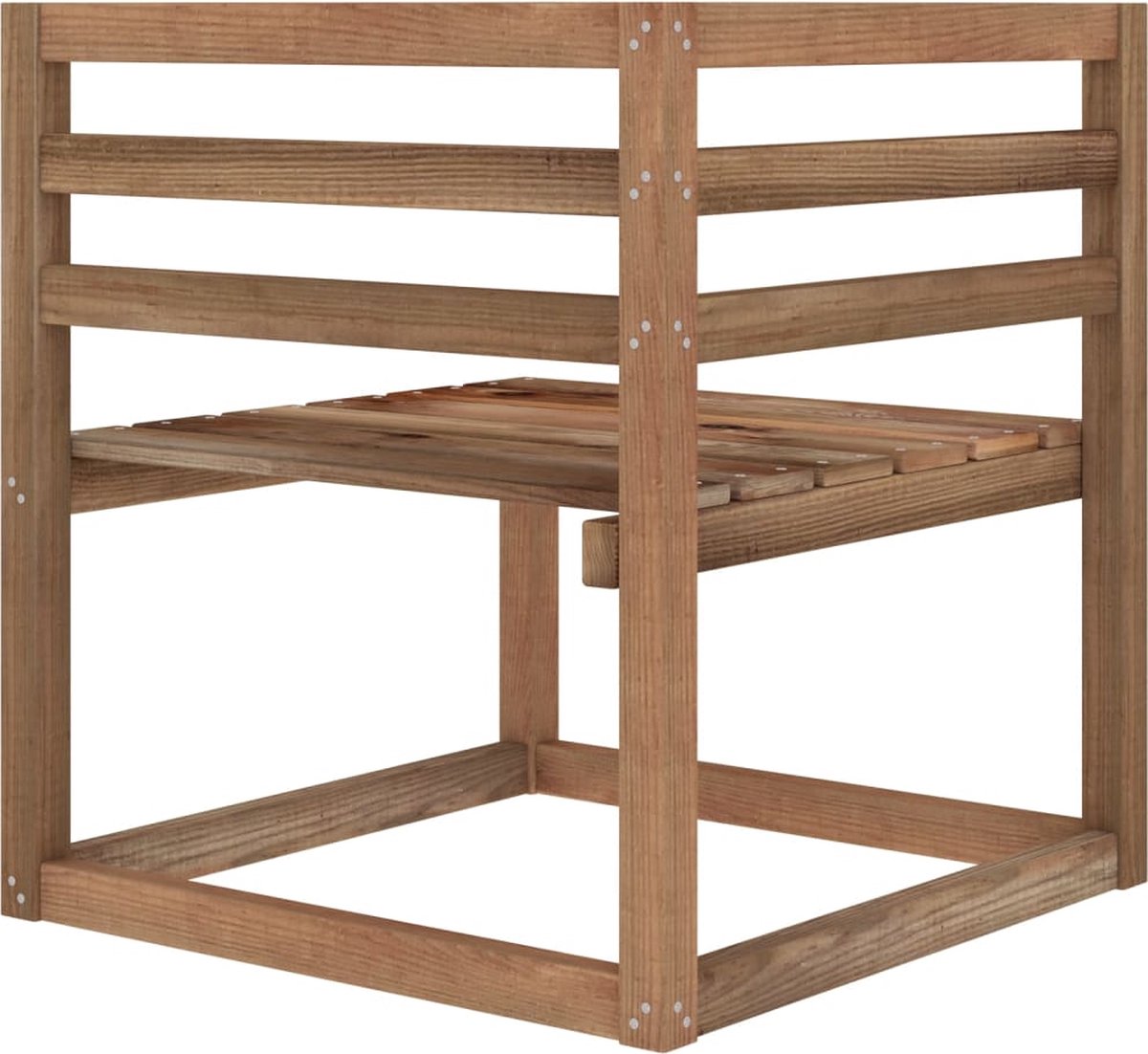 Vidaxl 6-delige Loungeset Met Crèmekleurige Kussens Grenenhout - Bruin