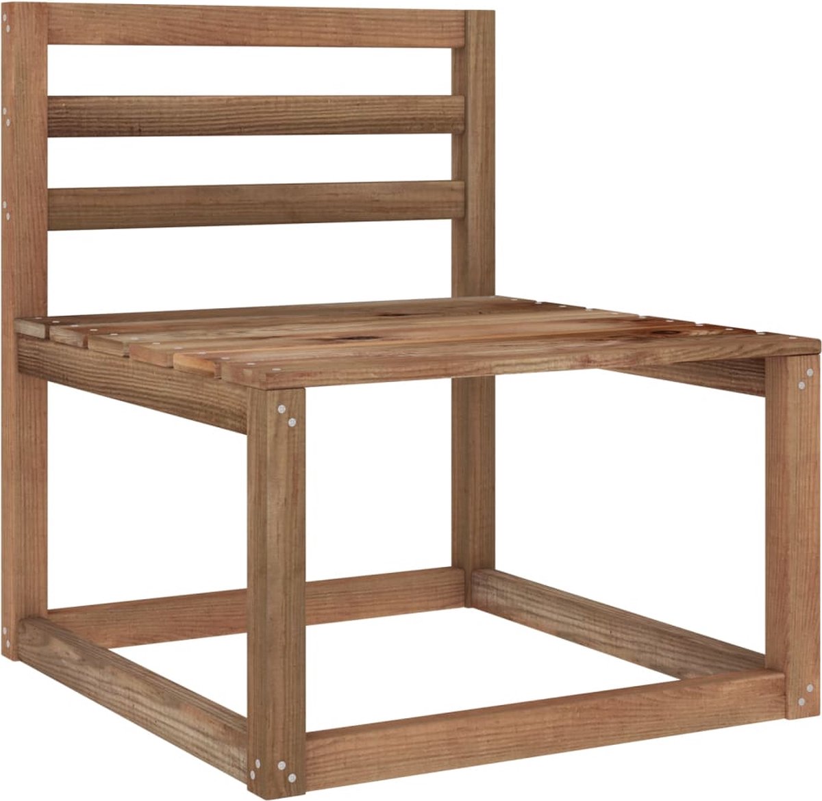 Vidaxl 6-delige Loungeset Met Crèmekleurige Kussens Grenenhout - Bruin