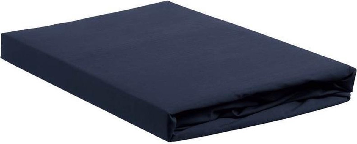 AMBIANTE Cotton Uni Hoeslaken - 100% Katoen - 1-persoons (70x200 Cm) - Dark Blue - Blauw
