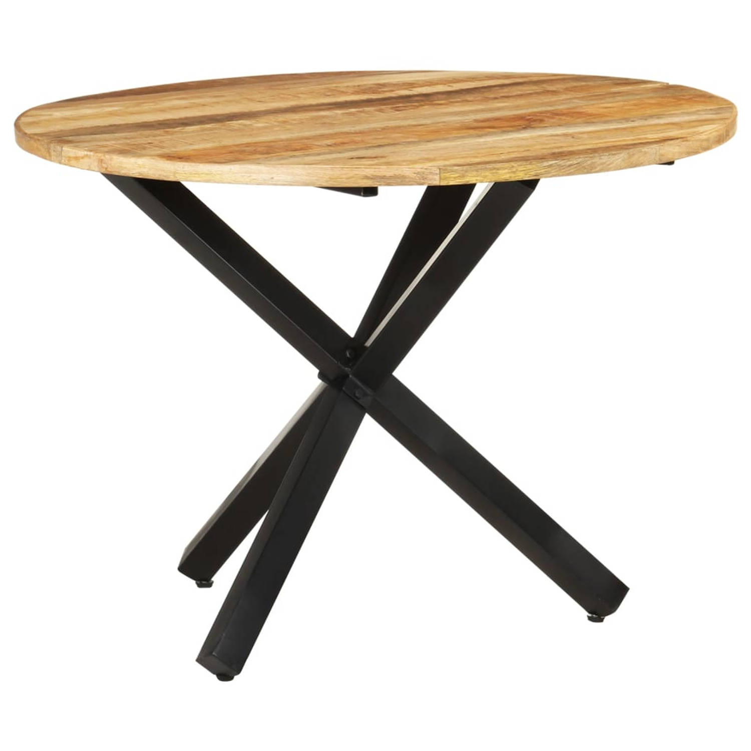 Vidaxl Eettafel Rond 100x100x75 Cm Ruw Mangohout - Bruin