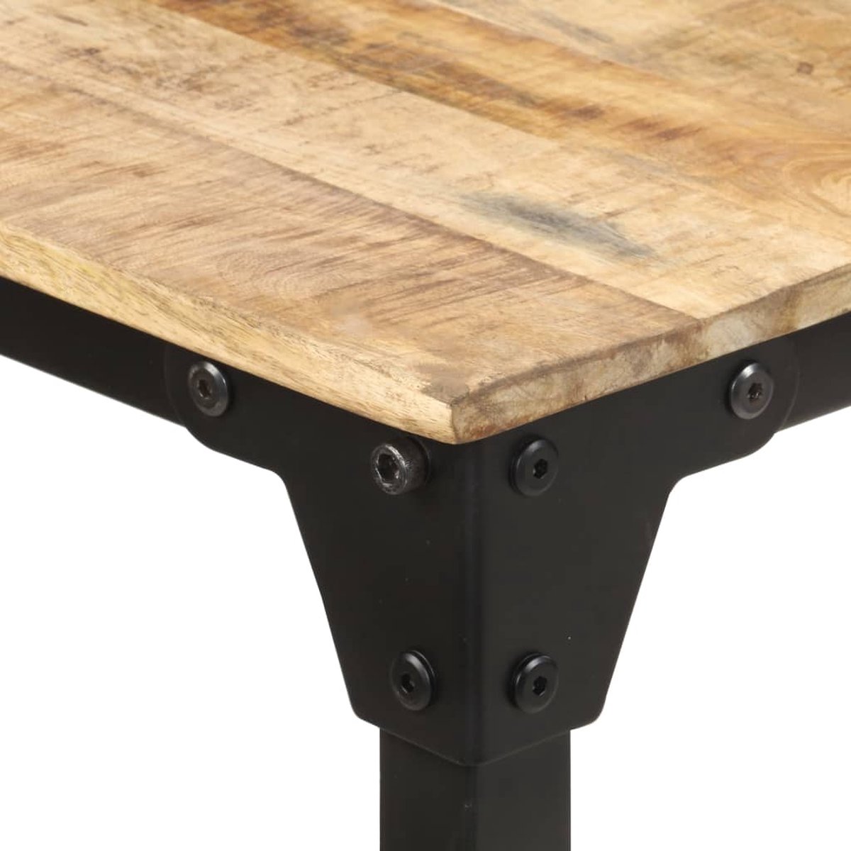 Vidaxl Eettafel 220x100x76 Cm Ruw Mangohout - Bruin