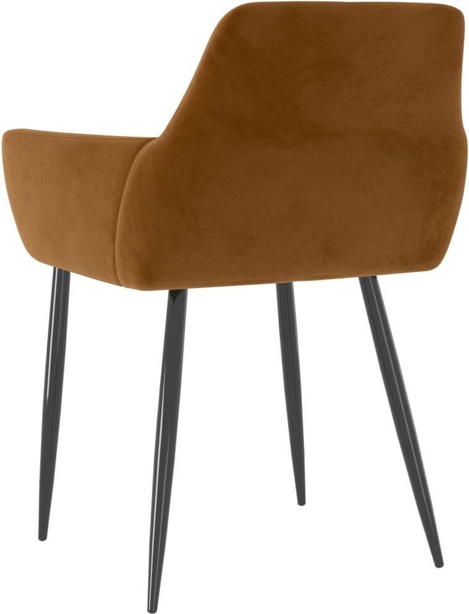 Vidaxl Eetkamerstoelen 2 St Fluweel - Bruin