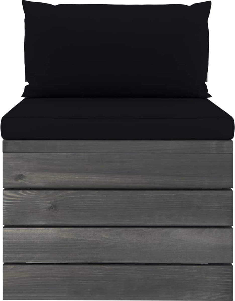 Vidaxl 10-delige Loungeset Met Kussens Pallet Massief Grenenhout - Zwart