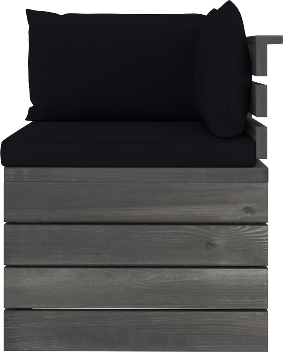 Vidaxl 10-delige Loungeset Met Kussens Pallet Massief Grenenhout - Zwart