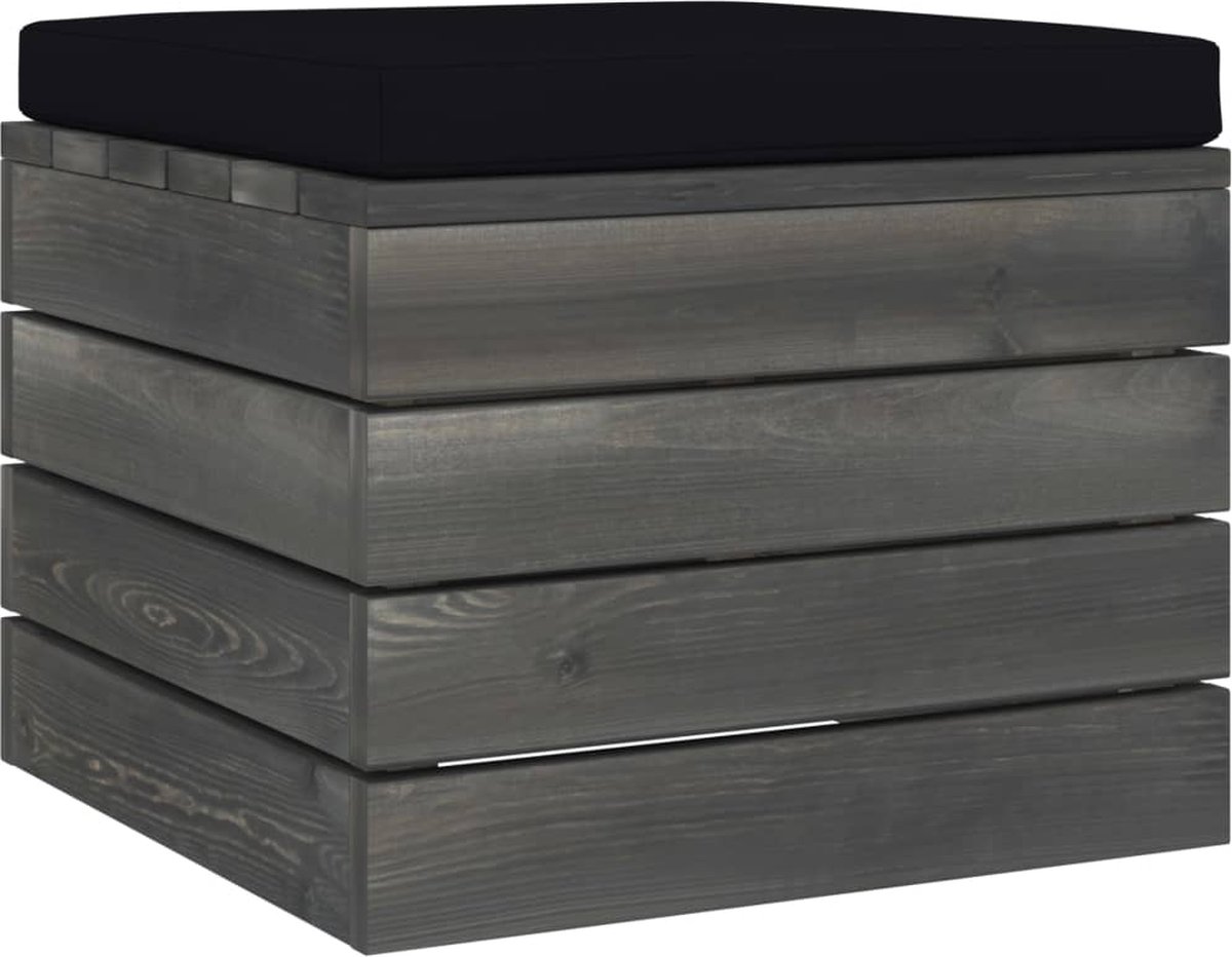 Vidaxl 10-delige Loungeset Met Kussens Pallet Massief Grenenhout - Zwart