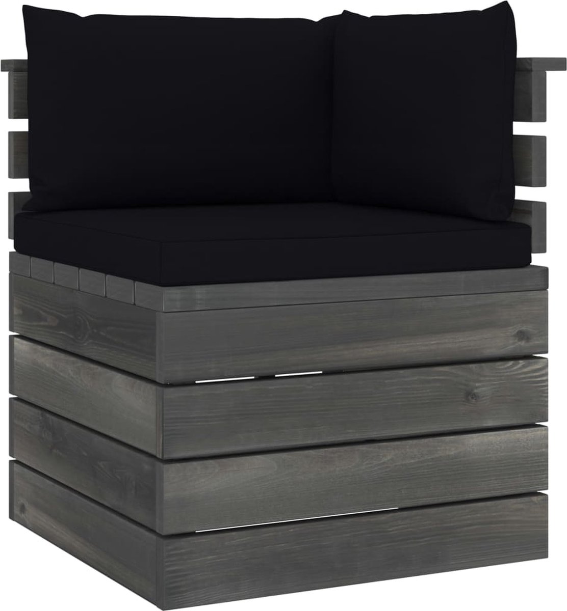 Vidaxl 10-delige Loungeset Met Kussens Pallet Massief Grenenhout - Zwart