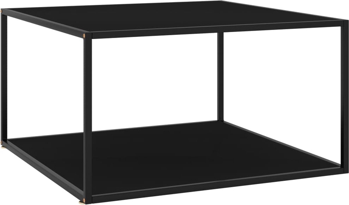 Vidaxl Theetafel Met Glas 90x90x50 Cm - Negro