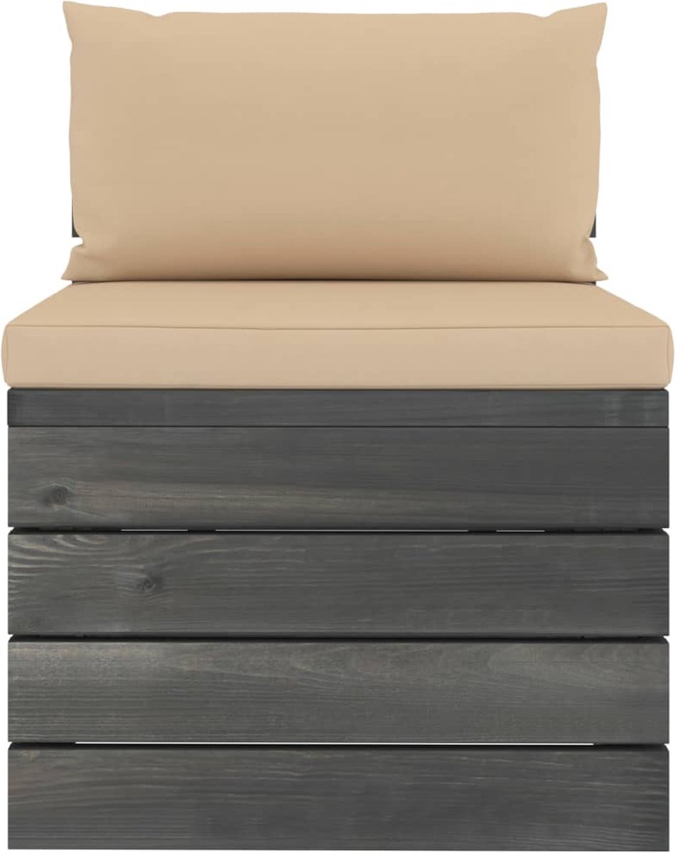 Vidaxl 6-delige Loungeset Met Kussens Pallet Massief Grenenhout - Beige