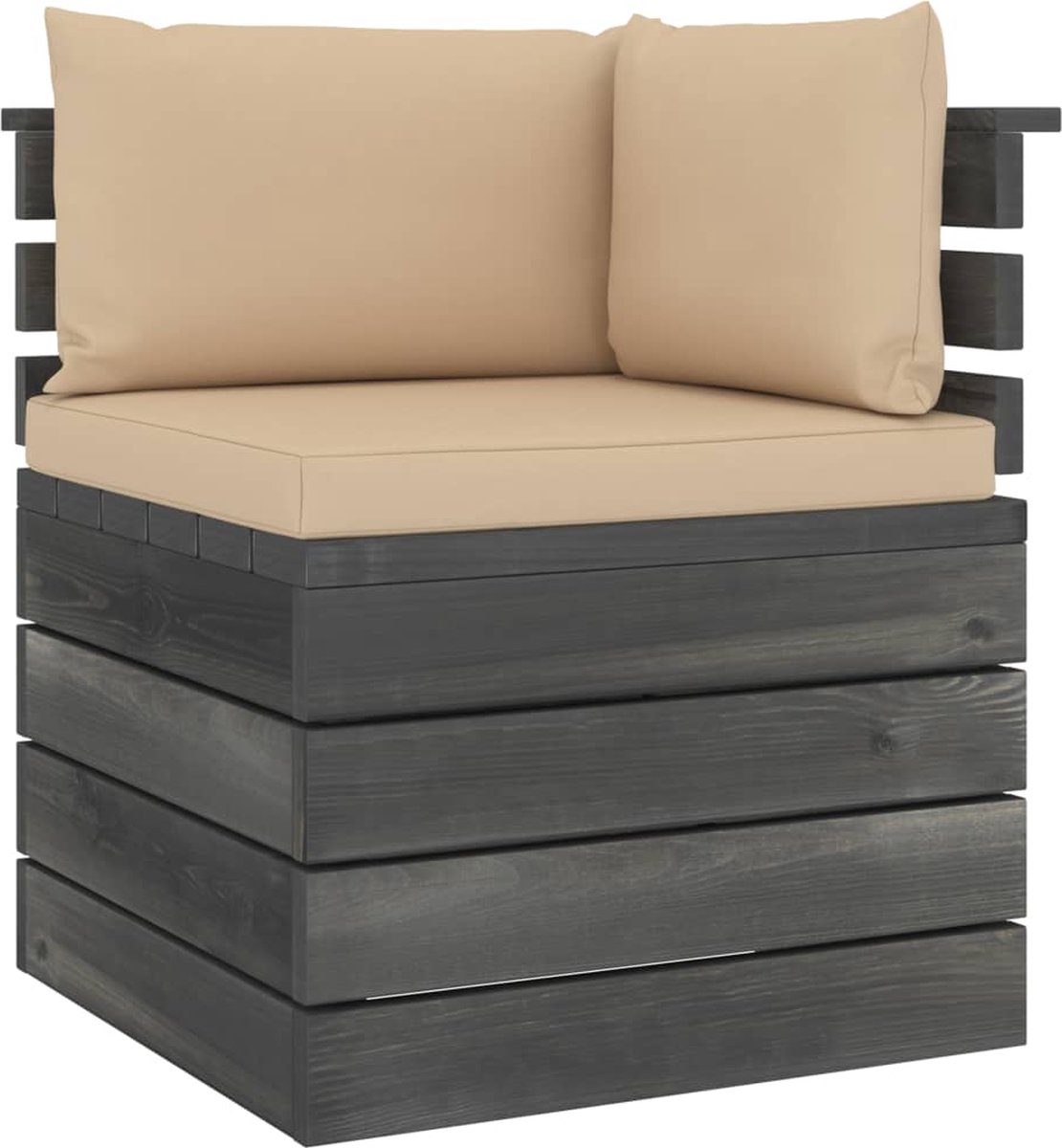 Vidaxl 6-delige Loungeset Met Kussens Pallet Massief Grenenhout - Beige