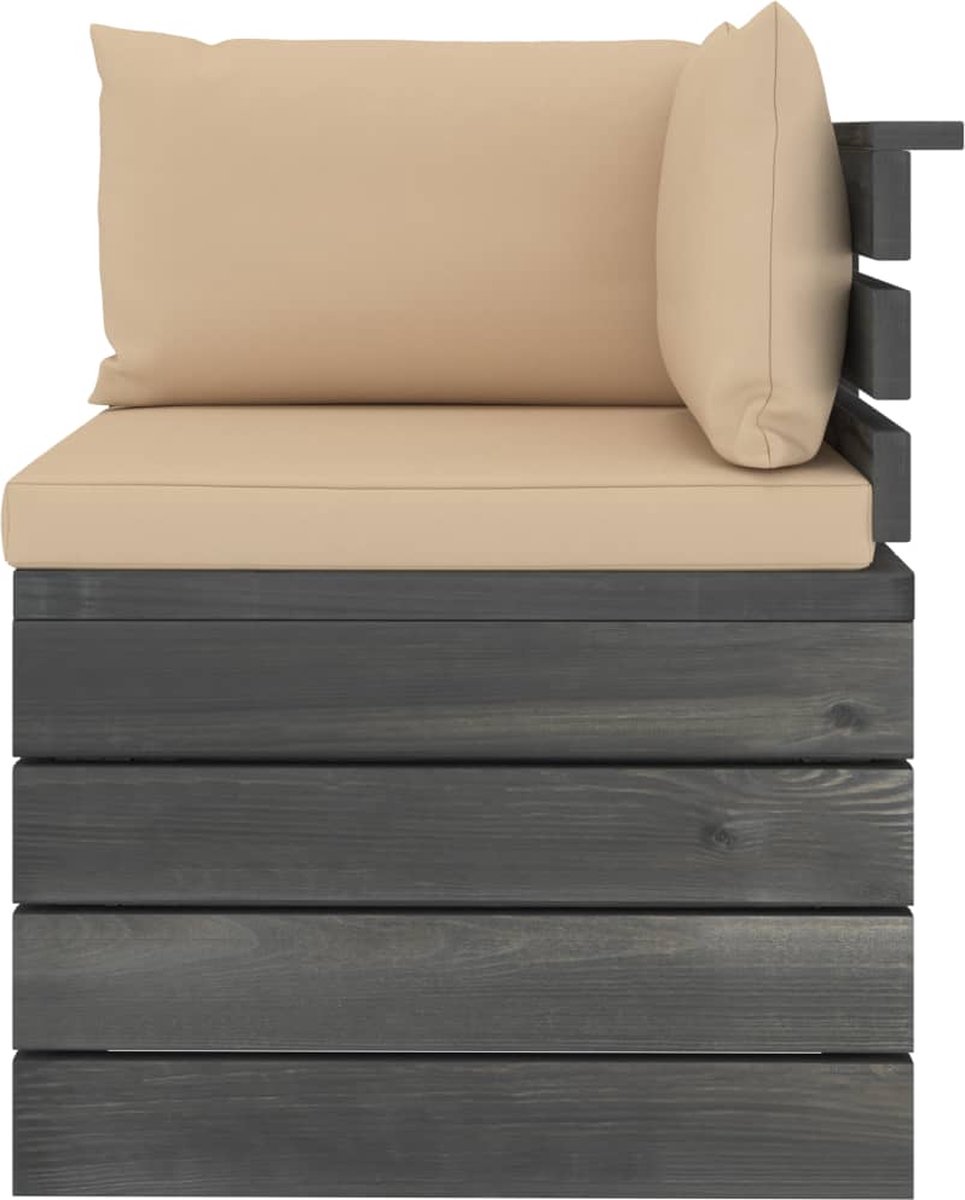 Vidaxl 6-delige Loungeset Met Kussens Pallet Massief Grenenhout - Beige