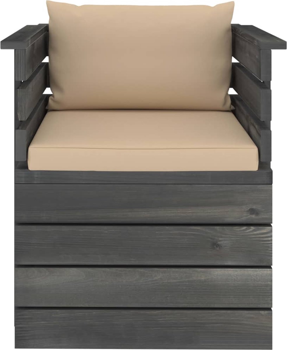 Vidaxl 7-delige Loungeset Met Kussens Pallet Massief Grenenhout - Beige