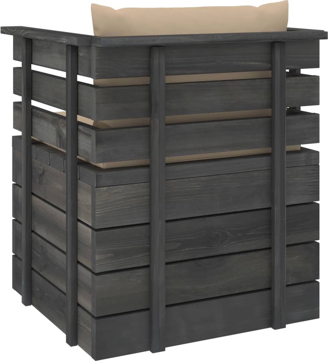 Vidaxl 7-delige Loungeset Met Kussens Pallet Massief Grenenhout - Beige