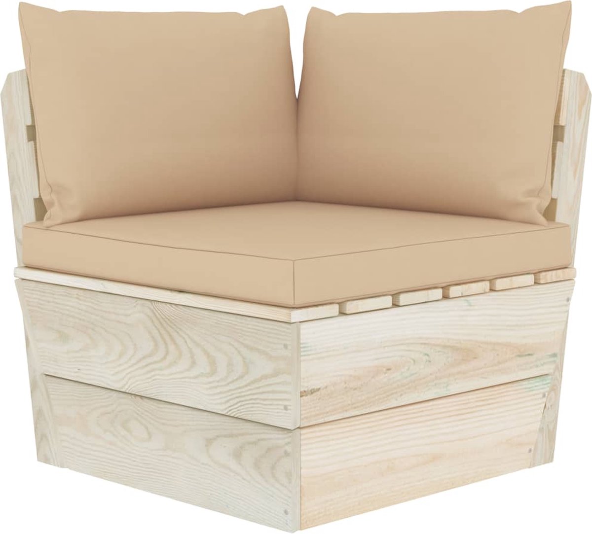 Vidaxl 5-delige Loungeset Met Kussens Pallet Vurenhout - Beige