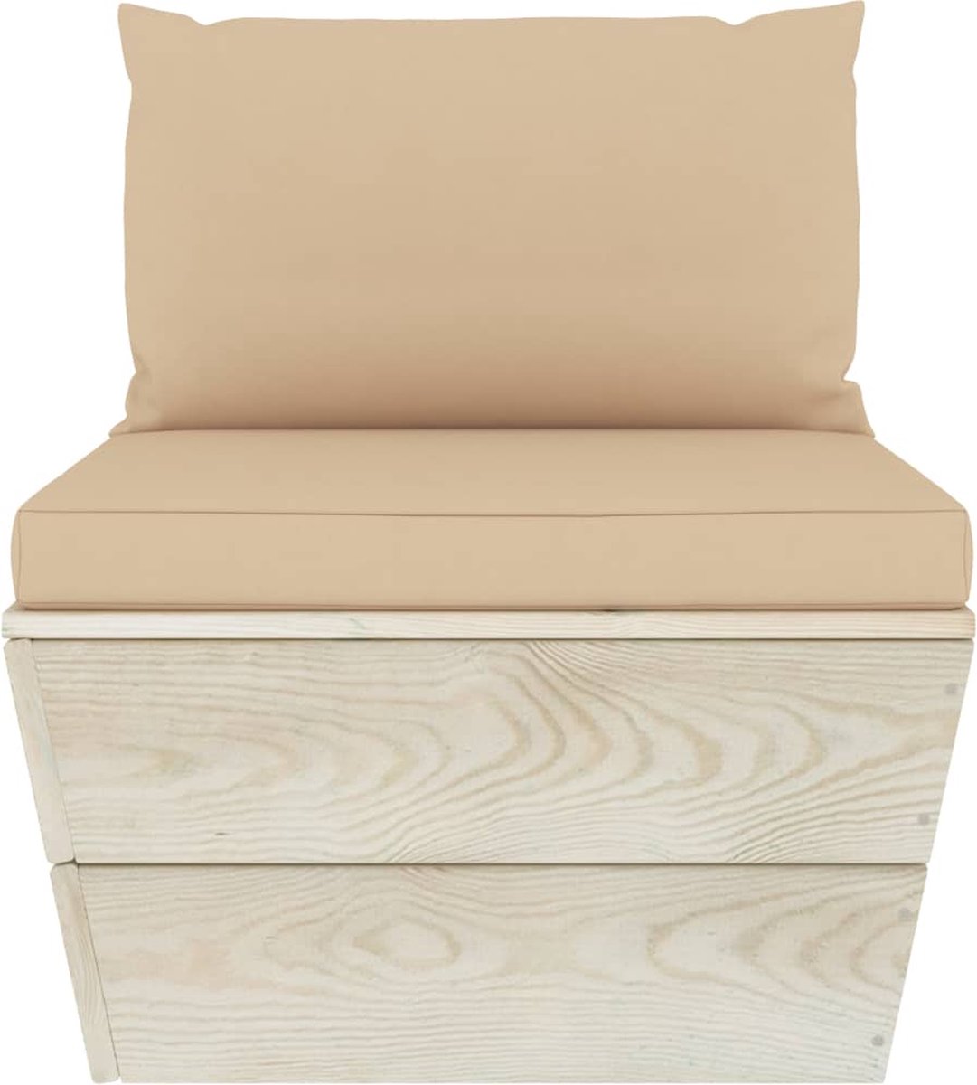 Vidaxl 5-delige Loungeset Met Kussens Pallet Vurenhout - Beige