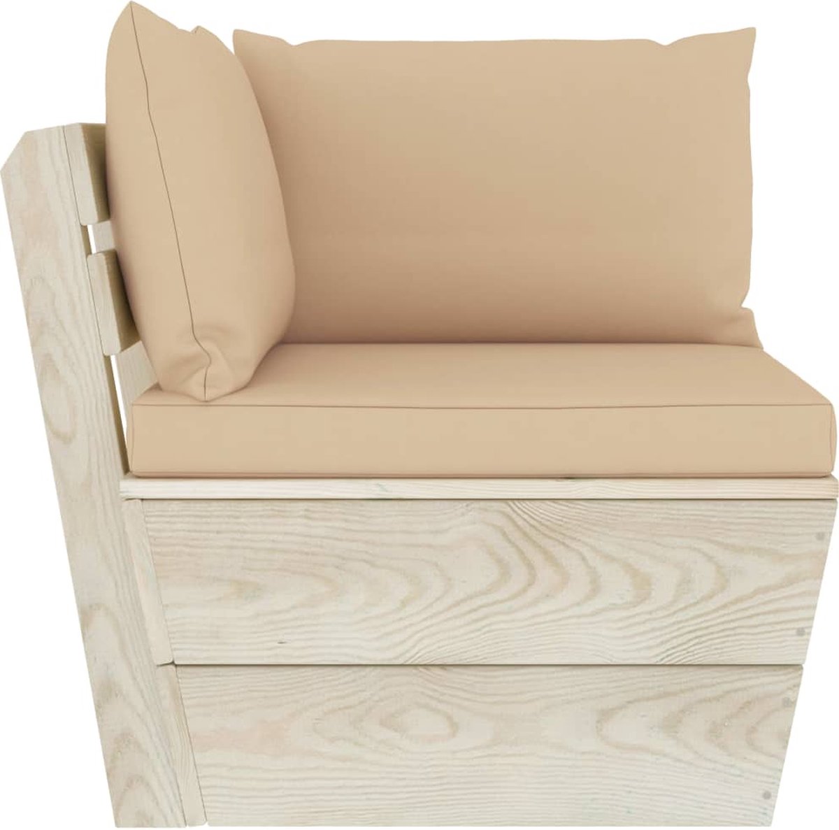 Vidaxl 5-delige Loungeset Met Kussens Pallet Vurenhout - Beige