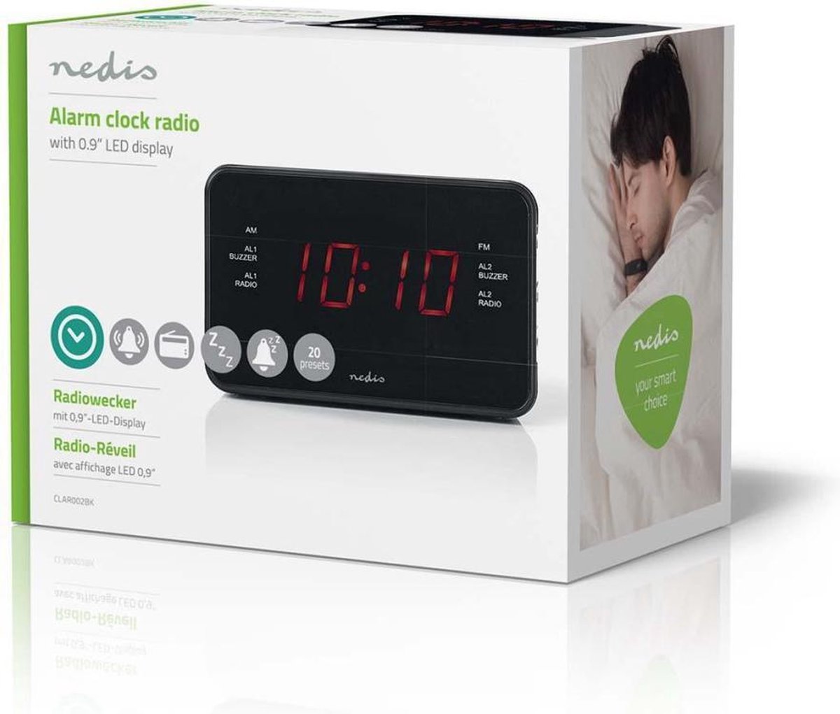 Nedis Digitale Wekkerradio - Zwart
