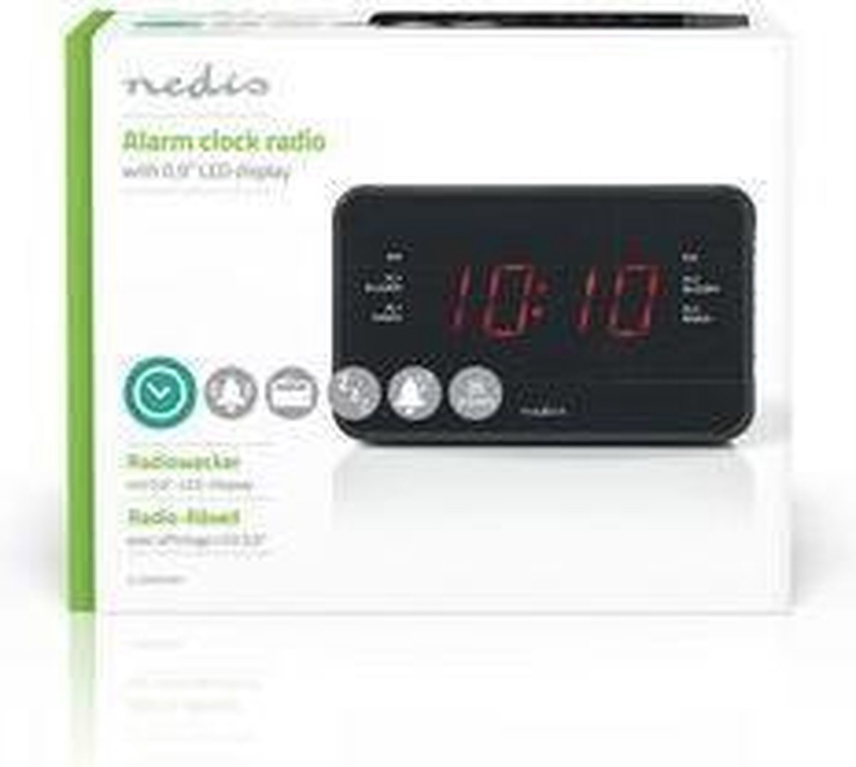 Nedis Digitale Wekkerradio - Zwart