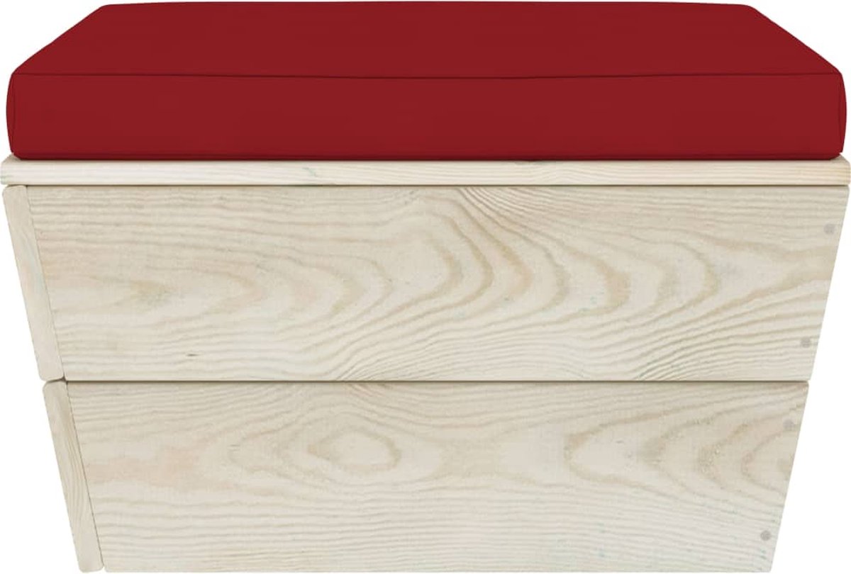Vidaxl 12-delige Loungeset Met Kussens Pallet Vurenhout - Rood