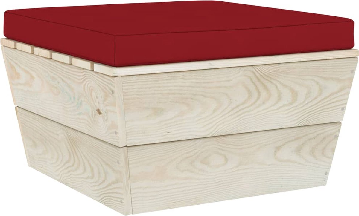 Vidaxl 12-delige Loungeset Met Kussens Pallet Vurenhout - Rood