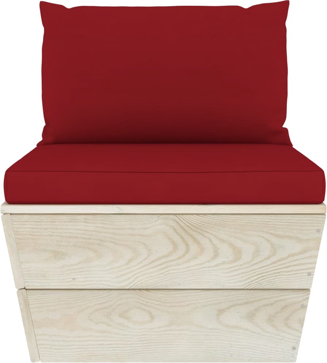 Vidaxl 12-delige Loungeset Met Kussens Pallet Vurenhout - Rood