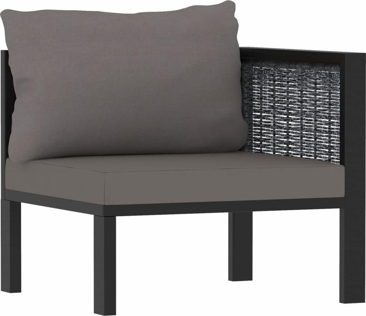 Vidaxl 7-delige Loungeset Met Kussens Poly Rattan Antraciet - Grijs