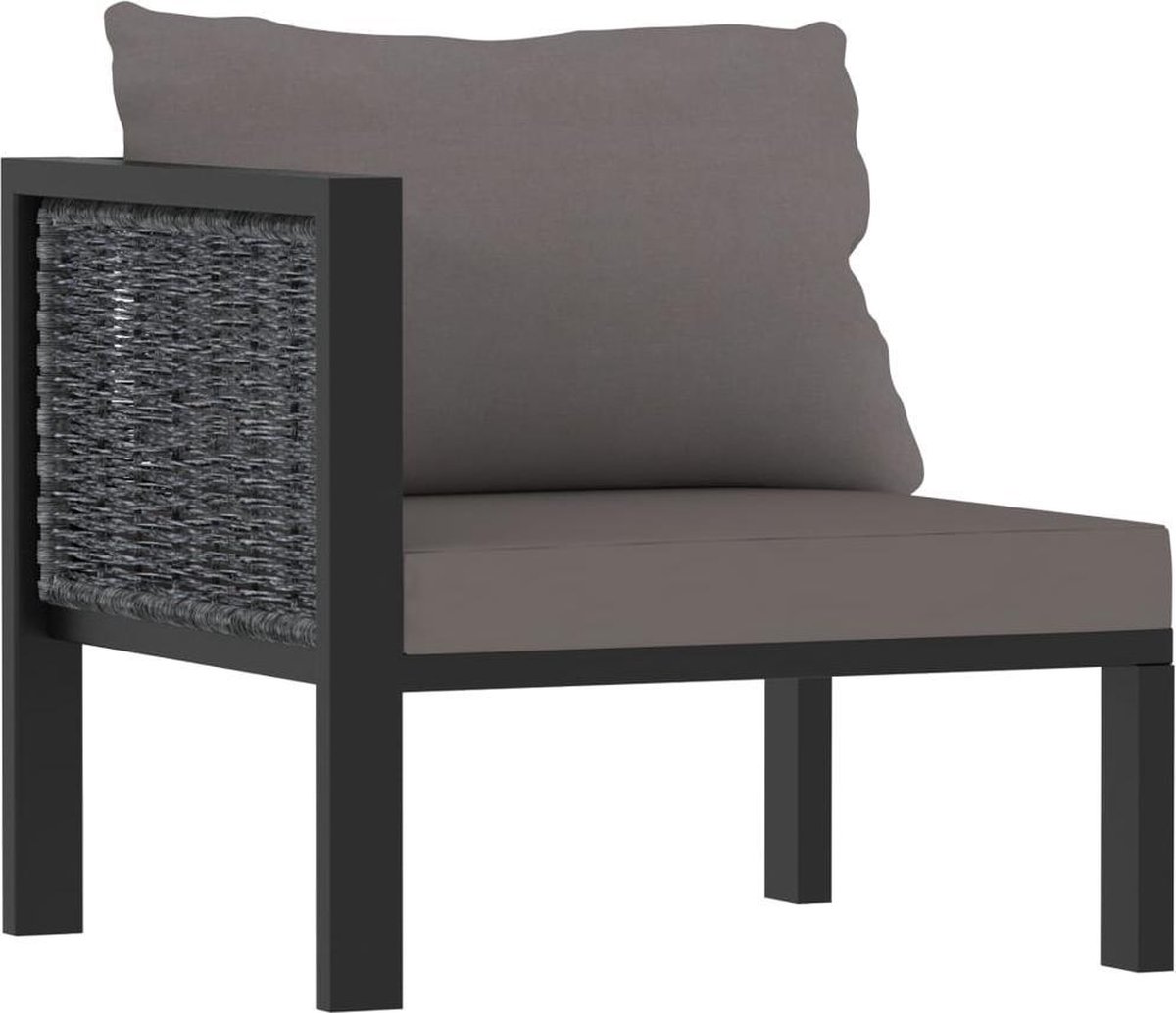 Vidaxl 7-delige Loungeset Met Kussens Poly Rattan Antraciet - Grijs