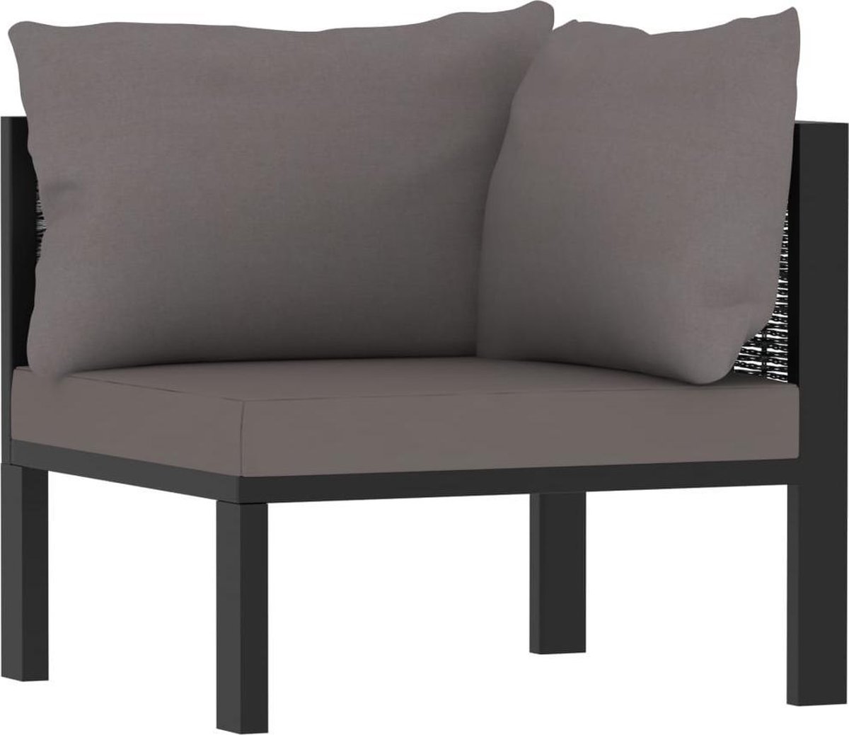 Vidaxl 7-delige Loungeset Met Kussens Poly Rattan Antraciet - Grijs