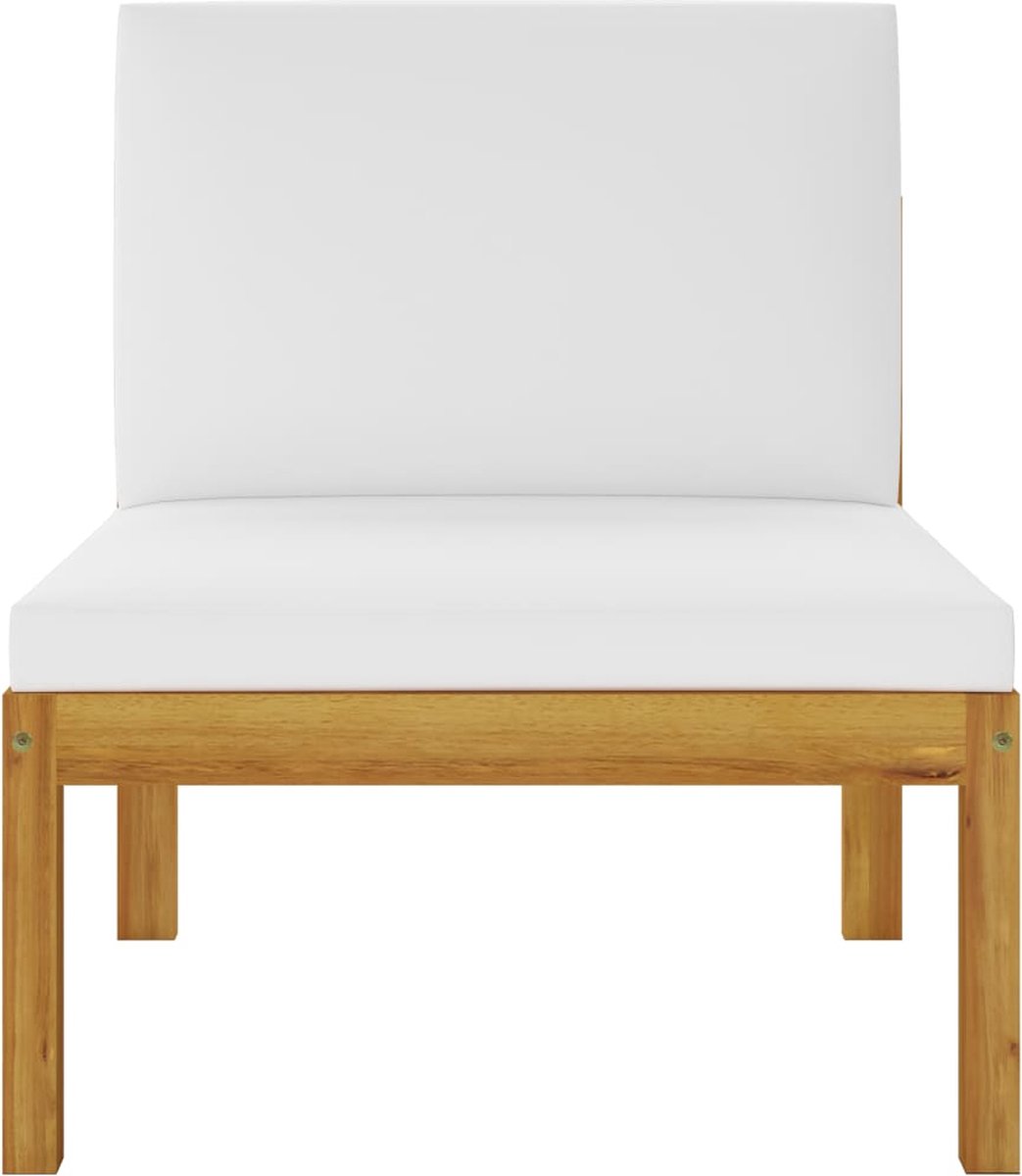 Vidaxl 6-delige Loungeset Met Kussens Massief Acaciahout Crème - Bruin