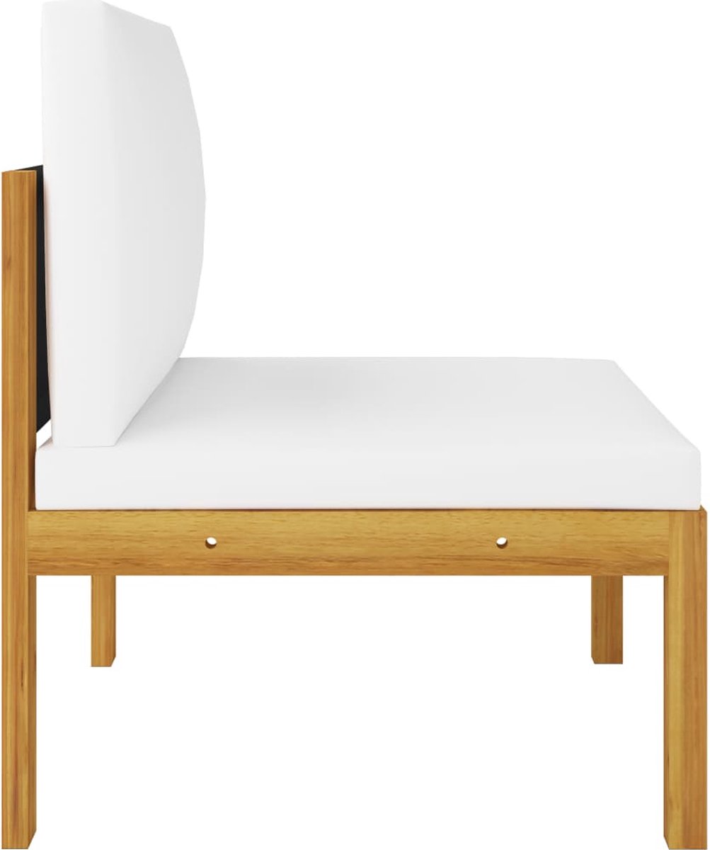 Vidaxl 4-delige Loungeset Met Kussens Massief Acaciahout Crème - Bruin