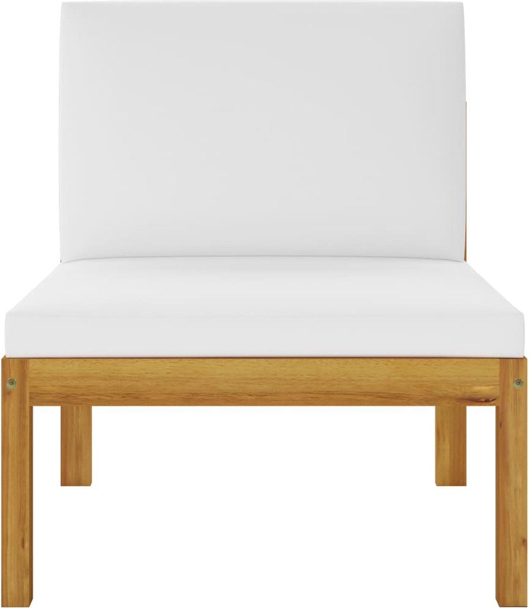 Vidaxl 4-delige Loungeset Met Kussens Massief Acaciahout Crème - Bruin