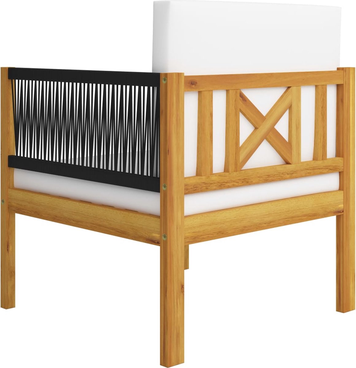 Vidaxl 7-delige Loungeset Met Kussens Massief Acaciahout Crème - Bruin