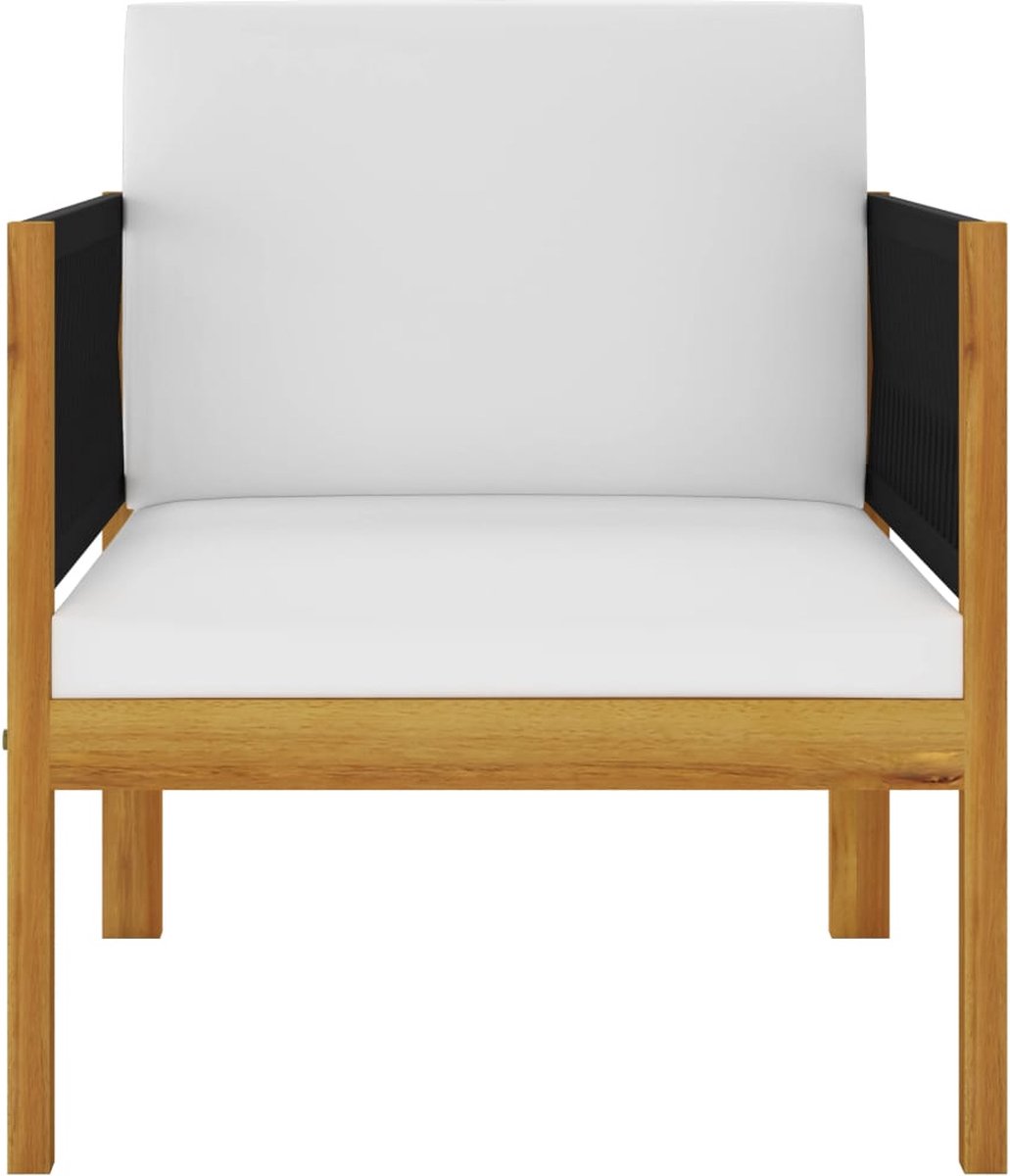 Vidaxl 7-delige Loungeset Met Kussens Massief Acaciahout Crème - Bruin