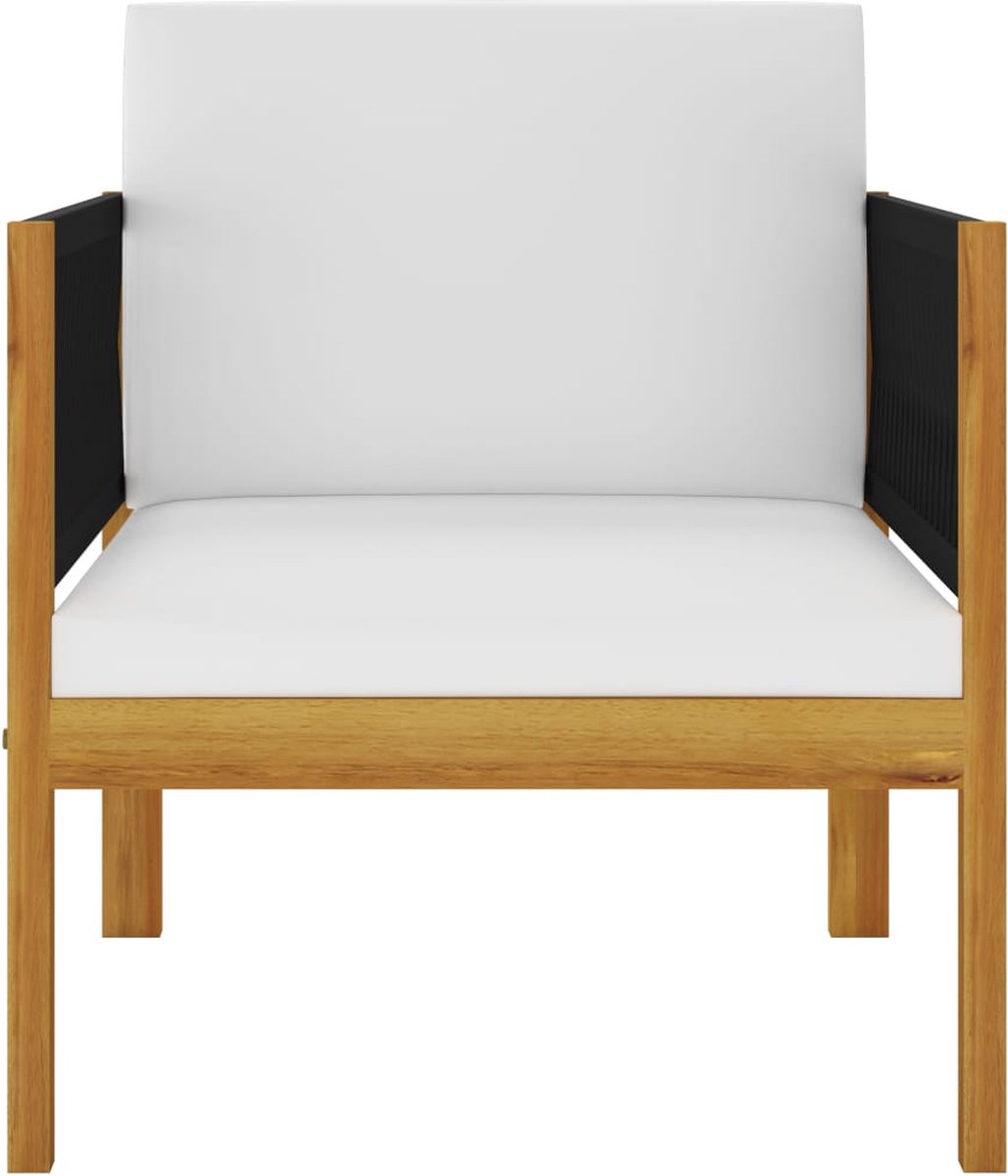 Vidaxl 5-delige Loungeset Met Kussens Massief Acaciahout Crème - Bruin