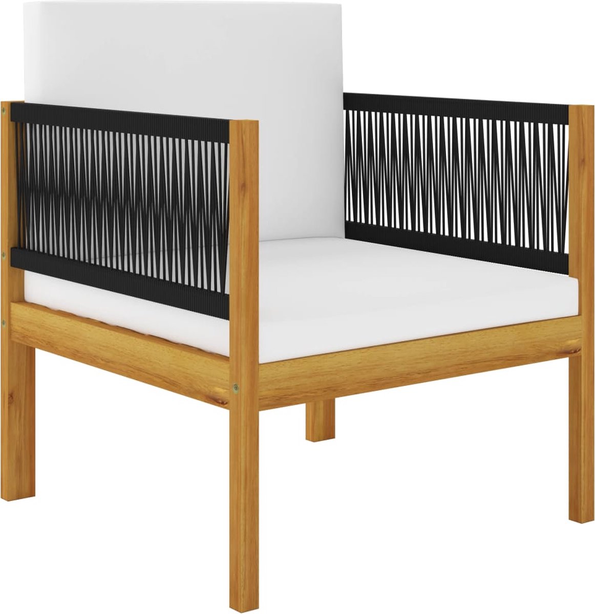Vidaxl 5-delige Loungeset Met Kussens Massief Acaciahout Crème - Bruin