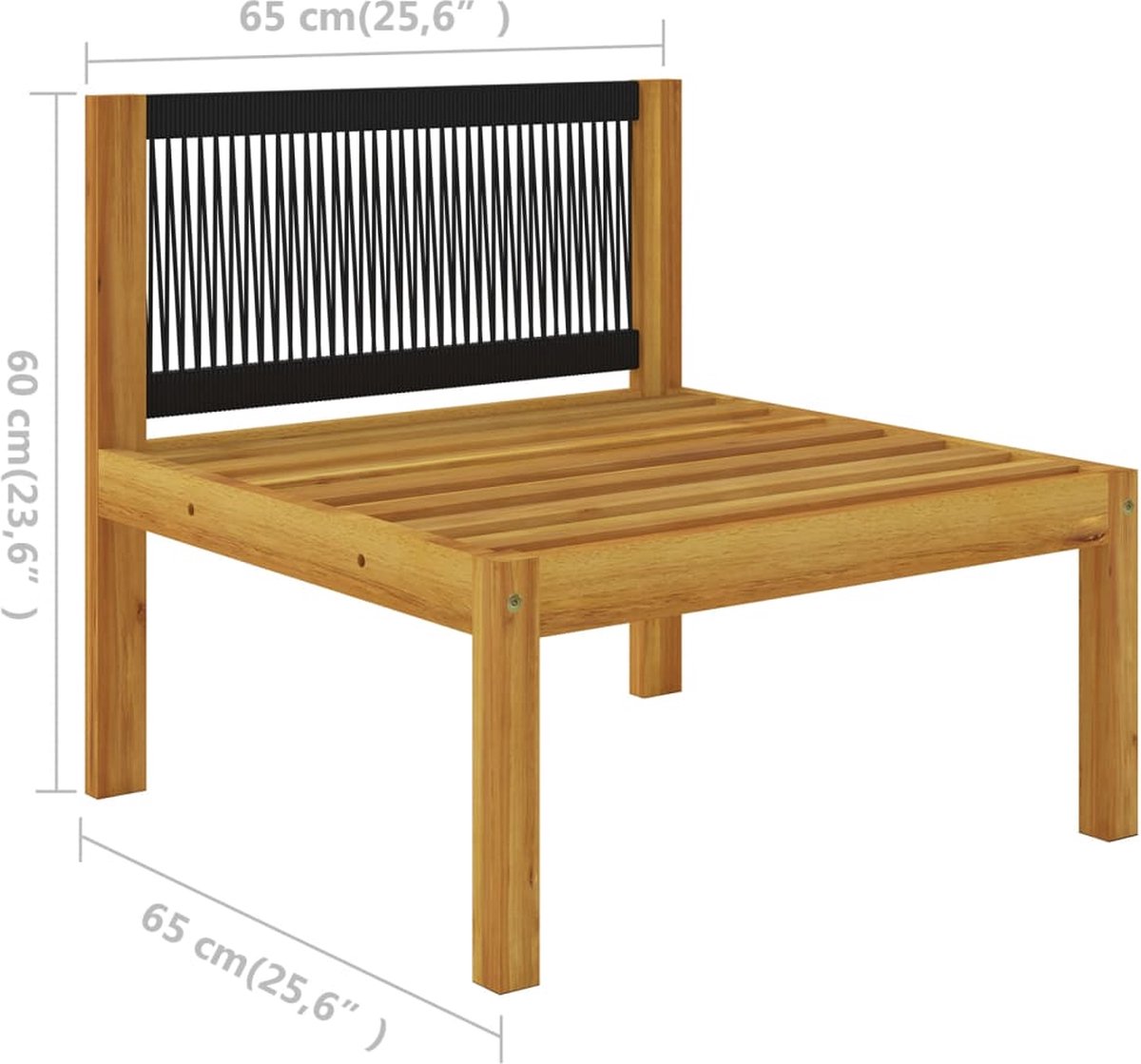 Vidaxl 6-delige Loungeset Met Kussens Massief Acaciahout Crème - Bruin