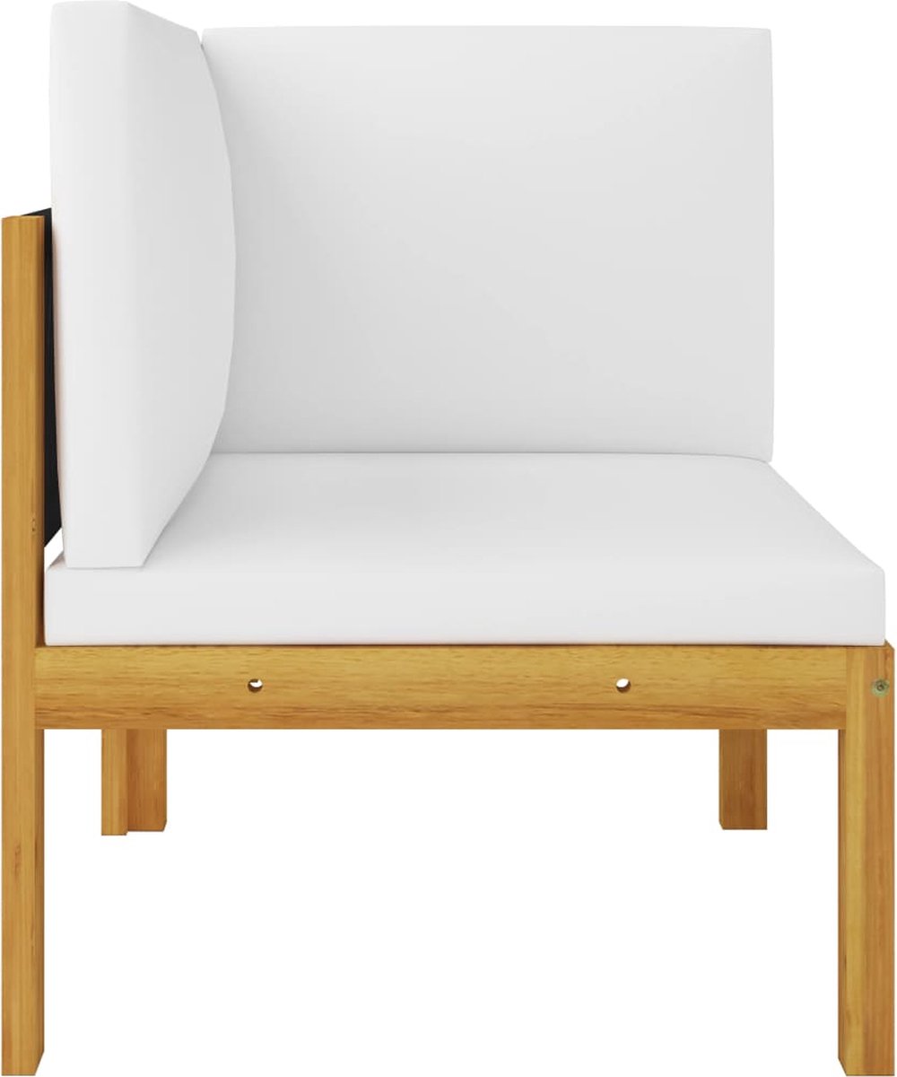 Vidaxl 9-delige Loungeset Met Kussens Massief Acaciahout Crème - Bruin