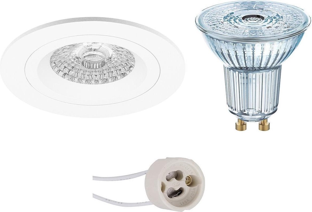 Osram - Led Spot Set - Parathom Par16 930 36d - Pragmi Rodos Pro - Gu10 Fitting - Dimbaar - Inbouw Rond - Mat - 3.7w - Wit