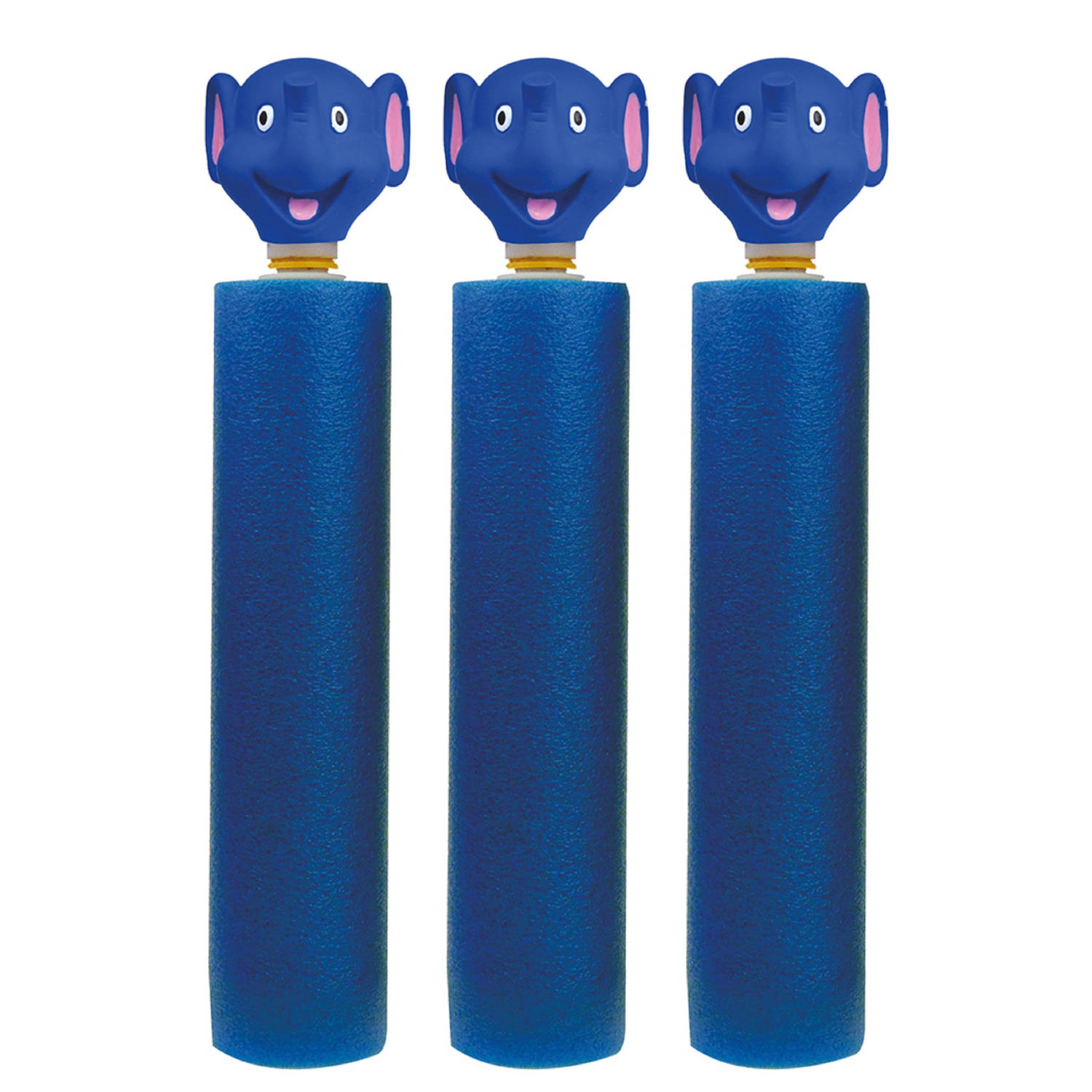 3x Donker Olifanten Waterpistool/waterpistolen Van Foam 26,5 Cm Met Bereik Van 6 Meter - Blauw