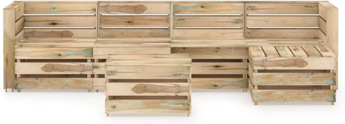 Vidaxl 6-delige Loungeset Geïmpregneerd Grenenhout - Bruin