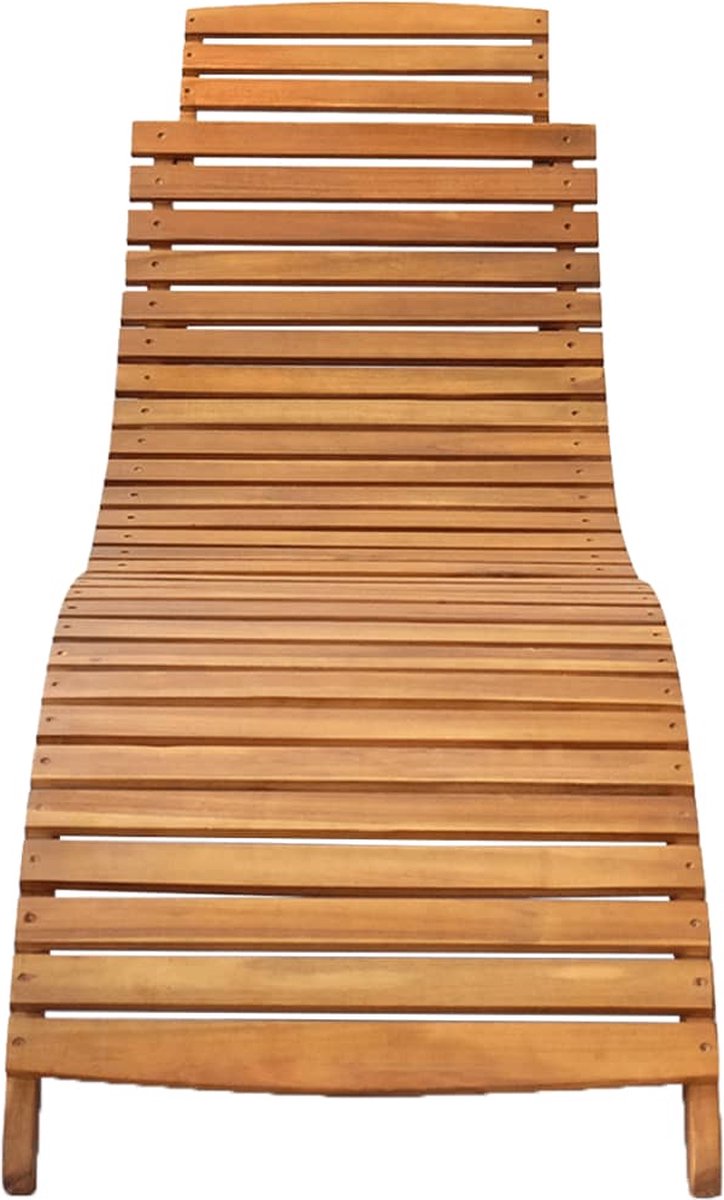 Vidaxl Ligbed Met Kussen Massief Acaciahout - Groen