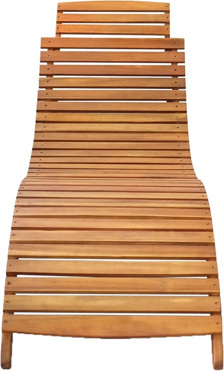 Vidaxl Ligbed Met Kussen Massief Acaciahout - Blauw