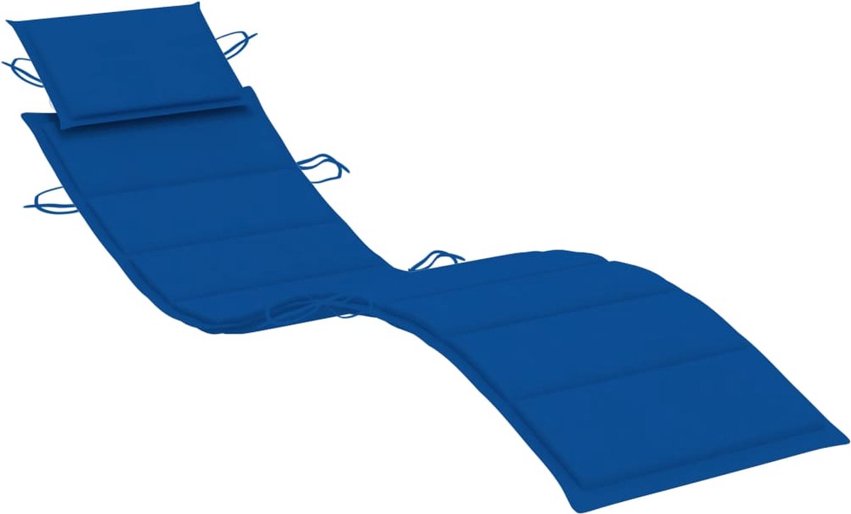 Vidaxl Ligbed Met Kussen Massief Acaciahout - Blauw