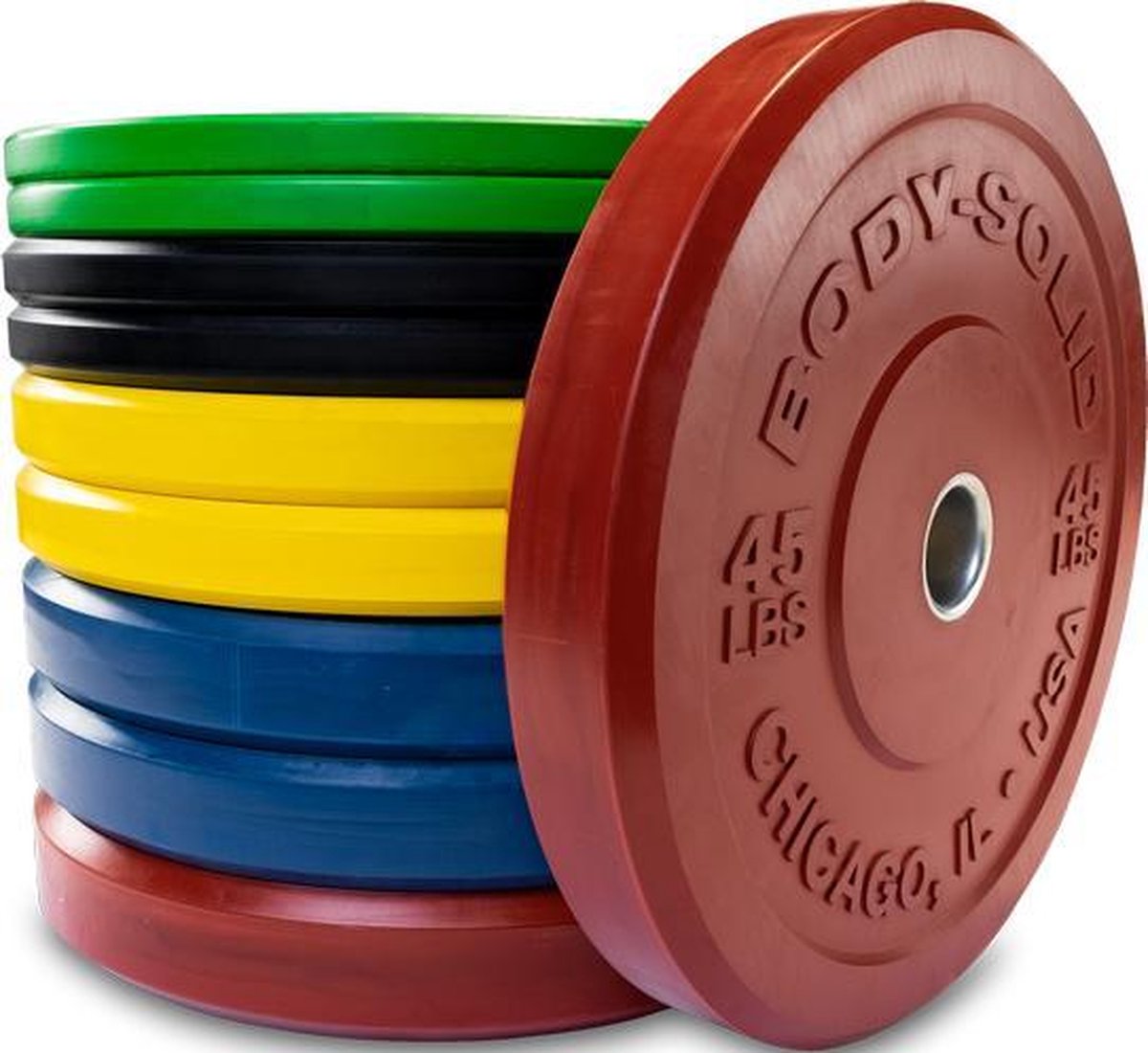 Body-Solid Chicago Extreme Gekleurde Olympische Bumper Plates Obpxck - 5 Kg - Zwart