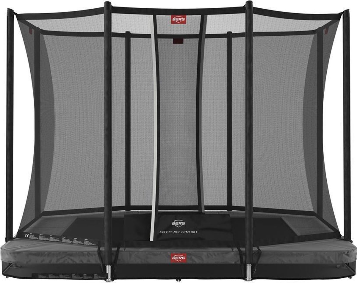 BERG Toys Trampoline - Ultim Favorit Inground (Incl. Veiligheidsnet) - 190 X 280 Cm - - Grijs