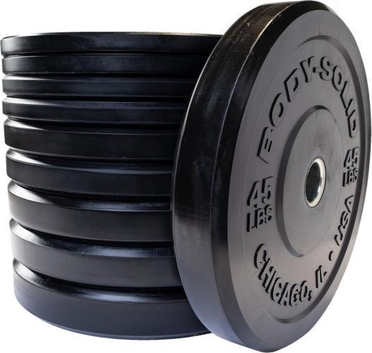 Body-Solid Chicago Extremee Olympische Bumper Plates Obpxk - 25 Kg - Zwart