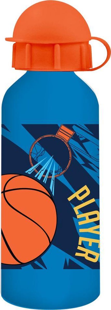 Must lunchset Basketball polypropyleen/blauw 3 delig - Oranje
