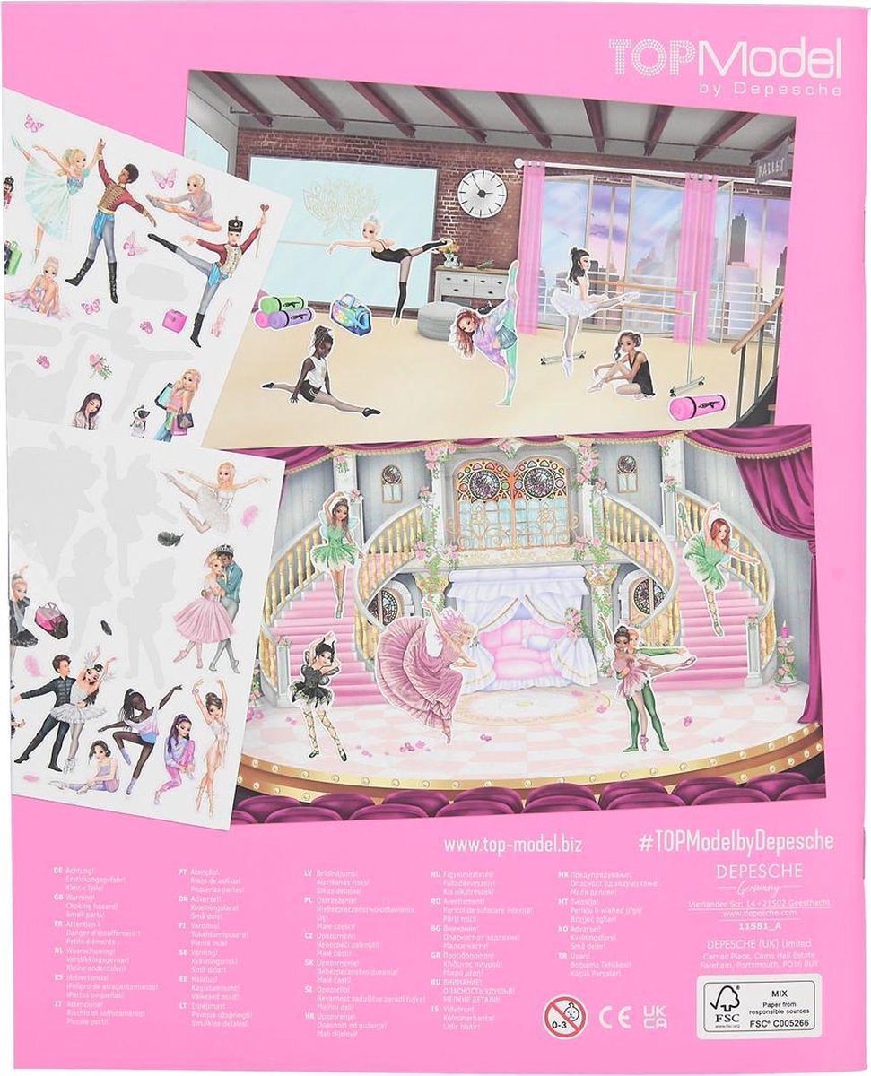 TOPModel stickerboek Ballet Stickerworld 21 x 26 cm papier