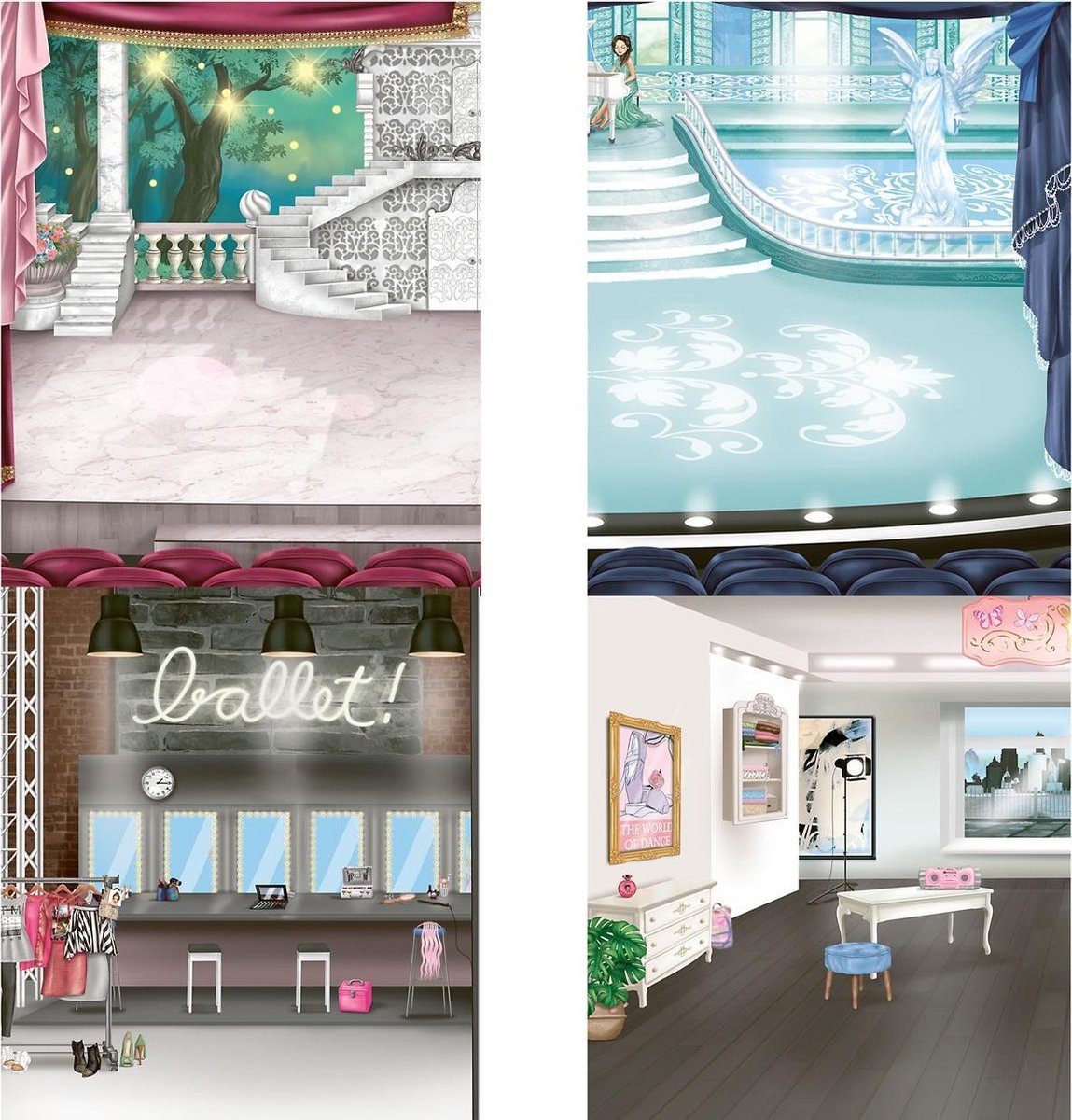 TOPModel stickerboek Ballet Stickerworld 21 x 26 cm papier
