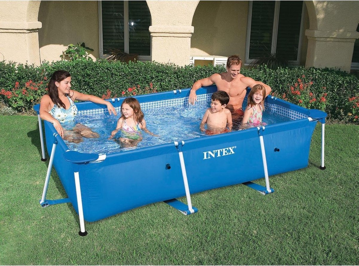 Intex Rechthoekig Zwembad Met Metalen Frame - Blauw