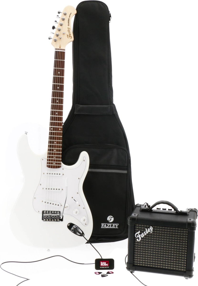 Fazley FST118WH elektrische gitaar starterset met versterker